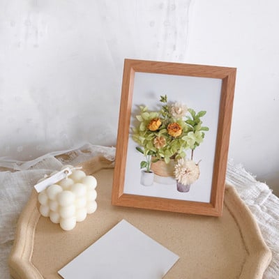 Ramă foto cu flori artificiale Ins, 7 inch, autocolante 3D, agățat pe perete, floare veșnică, acasă, pentru birou, ornamente mici, pot pune fotografii 1 buc.