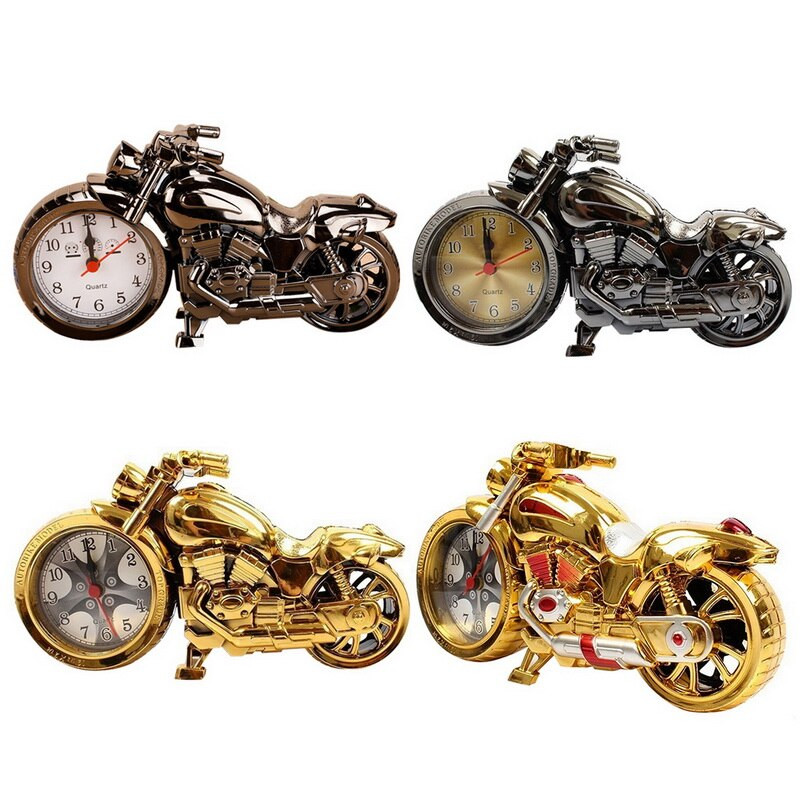 Hot Vintage otthoni óra divat személyre szabott arany retro gőzvonat motorkerékpár modell hálószoba íróasztal ébresztőóra A legjobb ajándékok