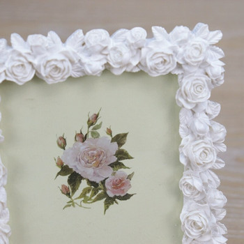 Ρομαντικό 6 ιντσών, μικρά φρέσκα λευκά λουλούδια, θάλαμος φωτογραφιών γάμου, διακοσμημένη κορνίζα με μαργαρίτα
