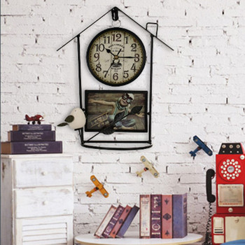 Ретро винтидж висящи часовници Дизайн на селска къща Антични железни часовници Заглушени настолни будилници за домашен декор на всекидневна