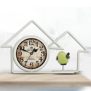 Ρετρό vintage κρεμαστά ρολόγια εξοχικής κατοικίας Σχέδιο αντίκες σιδερένια ρολόγια Mute Ξυπνητήρι για επιτραπέζιο ξυπνητήρι για διακόσμηση σπιτιού σαλονιού
