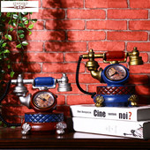 Retro Vintage telefonmodell Vintage lakberendezési dekoráció Retro elegáns stílusú éjjeli óra Lakásbútor Asztali óra 17*19*14cm