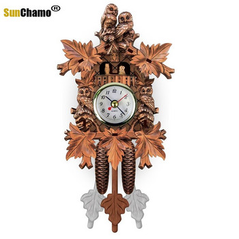 Vintage σπίτι διακοσμητικά ρολόγια τοίχου πουλί Κρεμαστά Ξύλινο ρολόι κούκου Σαλόνι Εκκρεμές Craft Τέχνη Νέο Σπίτι Δώρο Ενοικίασης