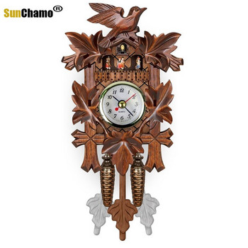 Старинни домашни декоративни стенни часовници с птици Висящи дървени часовници с кукувица Всекидневна Махало Занаят Изкуство Нова къща Подарък за новоселе