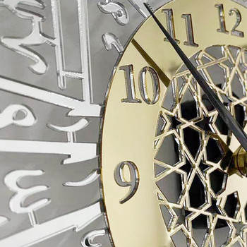 1 брой акрилно огледало за декорация на стенен часовник Калиграфия Art Word Вътрешен стикер за стена Декорация на стенен часовник