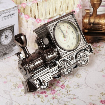 Часовник с класически дизайн Моден будилник Творчески подарък за декорация на дома Моторно влакче Всекидневна Бар бюро Кварцов часовник