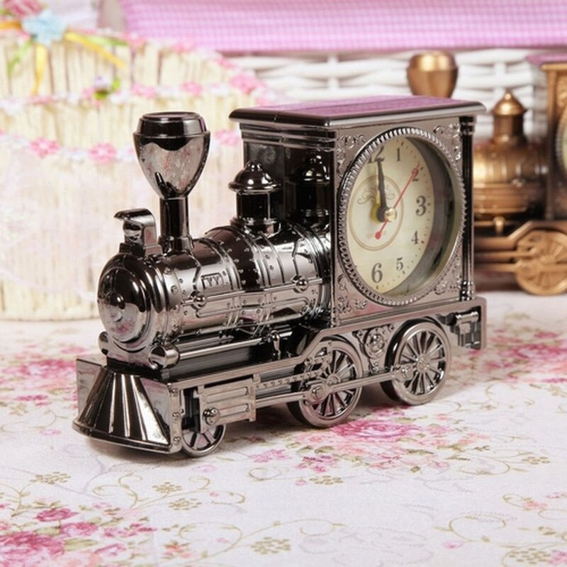 Ceas cu design clasic Ceas cu alarmă la modă Cadou creativ pentru decorarea casei Tren cu motor Sufragerie Birou bar Ceas cu cuarț