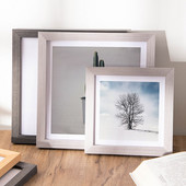 1 db akasztós/asztali képkeret Négyzet alakú asztali díszek Egyszerű fakeret nappalihoz Klasszikus egyszerű képkeretek