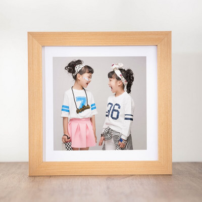 1 db akasztós/asztali képkeret Négyzet alakú asztali díszek Egyszerű fakeret nappalihoz Klasszikus egyszerű képkeretek