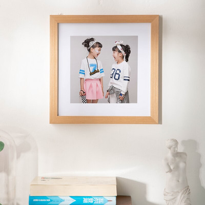 1 db akasztós/asztali képkeret Négyzet alakú asztali díszek Egyszerű fakeret nappalihoz Klasszikus egyszerű képkeretek