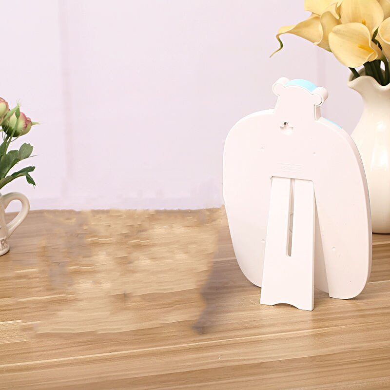 Cadru foto cu urs drăguț pentru creșterea bebelușului Ornament de masă pentru decorarea casei Cadou de Revelion 1 bucată cadru dreptunghiular din plastic