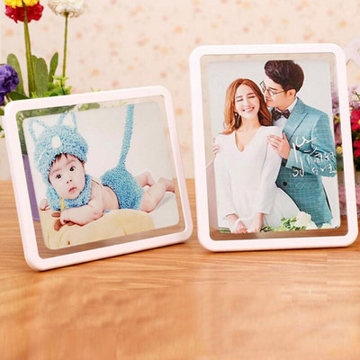 Ramă foto dreptunghiulară transparentă, orizontală, verticală, decorare pentru masă, rame foto din plastic, meserii de birou, cadouri de aniversare pentru copii