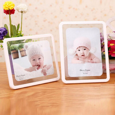 Ramă foto dreptunghiulară transparentă, orizontală, verticală, decorare pentru masă, rame foto din plastic, meserii de birou, cadouri de aniversare pentru copii