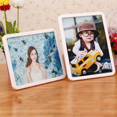 Ramă foto dreptunghiulară transparentă, orizontală, verticală, decorare pentru masă, rame foto din plastic, meserii de birou, cadouri de aniversare pentru copii