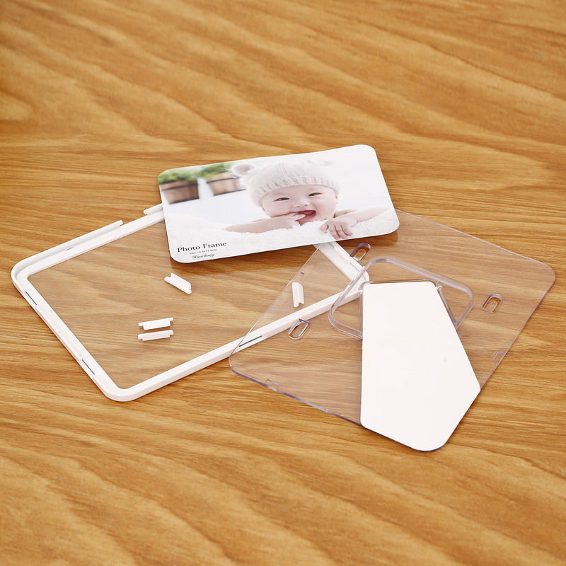 Ramă foto dreptunghiulară transparentă, orizontală, verticală, decorare pentru masă, rame foto din plastic, meserii de birou, cadouri de aniversare pentru copii