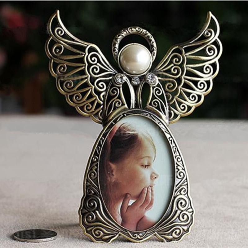 Angel Metal Vintage képkeretek Kreatív ajándékkeretek fényképekhez 2,87 x 1,89 hüvelyk