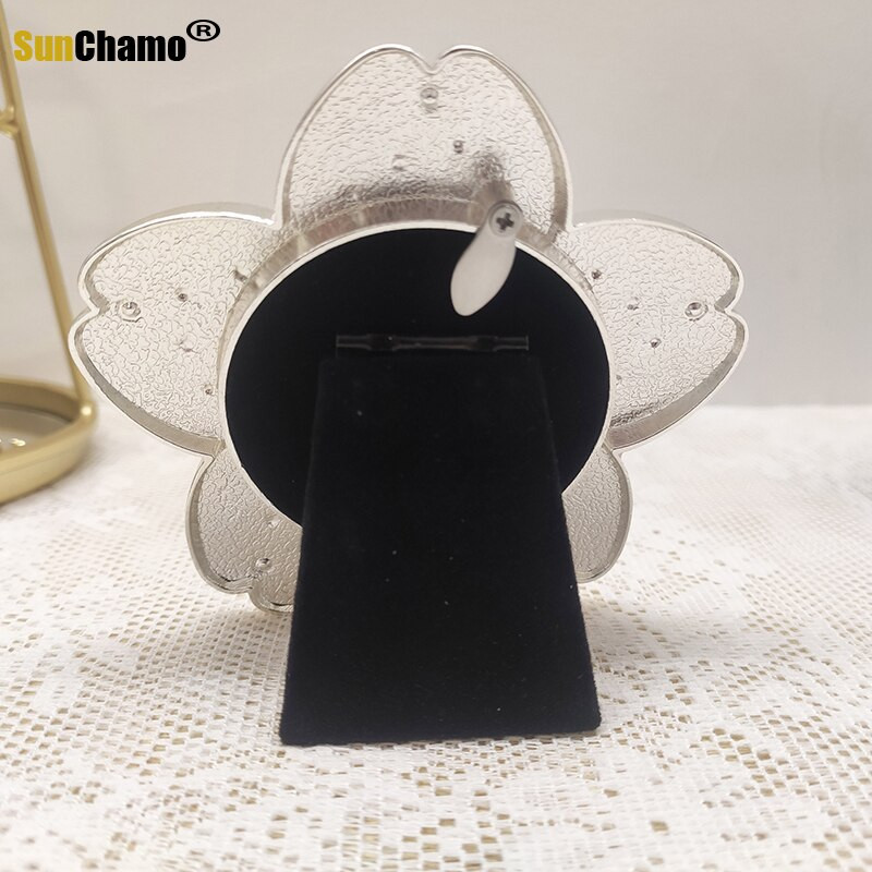 Set de rame foto din metal Sakura de 2 inchi și 5 inci, cuplu rotund, lumini creative, rame cadou de lux pentru pictura cu diamant