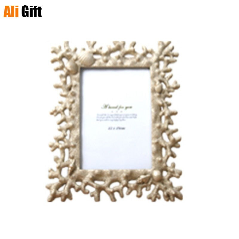 Mediterrán stílusú fotóalbum Kreatív korallhéj kagylógyanta többfunkciós képtanúsítványkeret asztali dekorációk