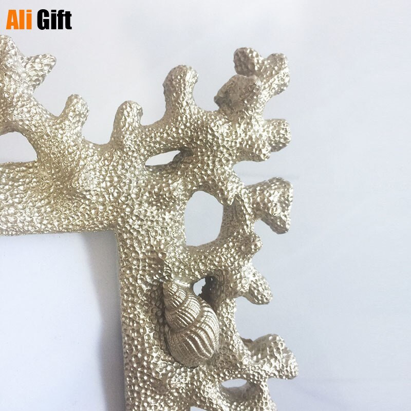 Mediterrán stílusú fotóalbum Kreatív korallhéj kagylógyanta többfunkciós képtanúsítványkeret asztali dekorációk