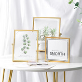 Nordic Geometric Fém háromdimenziós üveg képkeret Arany kovácsoltvas kreatív képkeret