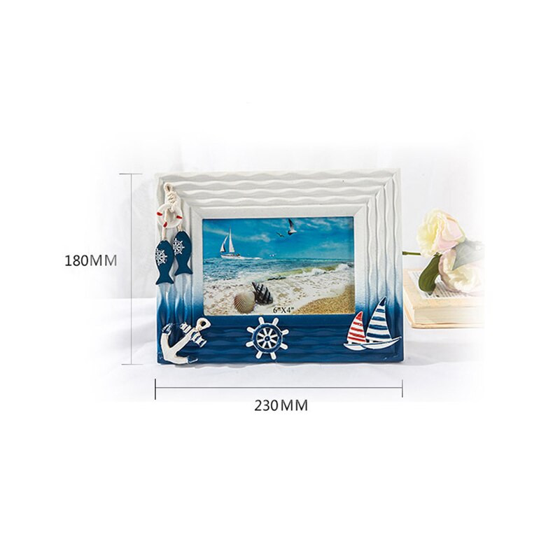 Vandenyno nuotraukų rėmelis Summer Shell medinis nuotraukų rėmelis Viduržemio jūros regiono stiliaus masyvo medžio stalo rėmelis nuotraukų rėmelis paveikslų rėmelis