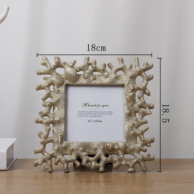 Viduržemio jūros regiono nuotraukų rėmelis Kūrybinis koralinis kriauklės kriauklė dervos paveikslo sertifikato rėmelis įrėmintas meninis darbalaukio dekoravimas 5/6/7/8 colio