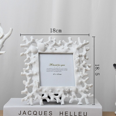 Ramă foto mediteraneană Creative Coral Shell Conch Rășină Certificat de imagine Ramă înrămată Artă Decor pentru birou 5/6/7/8 inch