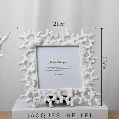 Ramă foto mediteraneană Creative Coral Shell Conch Rășină Certificat de imagine Ramă înrămată Artă Decor pentru birou 5/6/7/8 inch