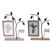 Családi Piture Frame 4x6 függőleges fém fa asztali fotókeret üveg Terrarival