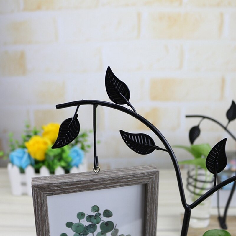 Családi Piture Frame 4x6 függőleges fém fa asztali fotókeret üveg Terrarival