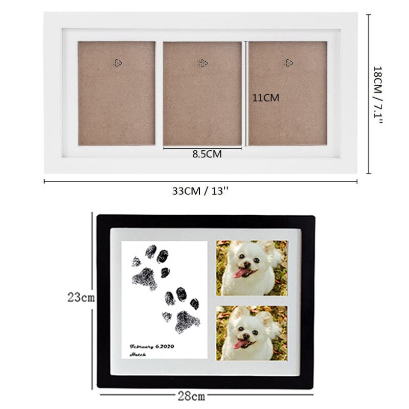 Kisállat kutya macska barkács fotókeret Kézlenyomat lábnyom párnák Érintés nélküli bélyegzőlap Újszülött baba kisállatnyomat emléktárgy