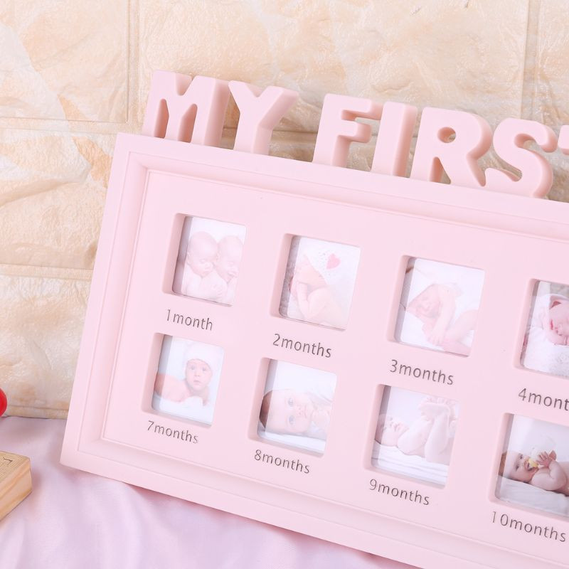 Kūrybiškas „pasidaryk pats“ 0–12 mėnesių kūdikis „MANO PIRMIEJI METAI“ Paveikslėliai Plastikiniai nuotraukų rėmeliai Suvenyrai, skirti prisiminti, kaip vaikai auga atmintis.