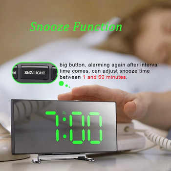 Ψηφιακό Ξυπνητήρι Επιτραπέζιο ρολόι για Παιδικό Υπνοδωμάτιο Διακόσμηση σπιτιού Θερμοκρασία Αναβολή Λειτουργία Επιτραπέζιο Ρολόι LED Ηλεκτρονικό