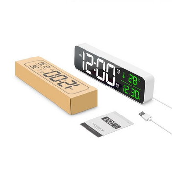 Ψηφιακό Ξυπνητήρι LED Αναβολή θερμοκρασίας Εμφάνιση Ημερομηνίας Καθρέφτη Επιτραπέζιου USB Ρολόγια LED για διακόσμηση σαλονιού