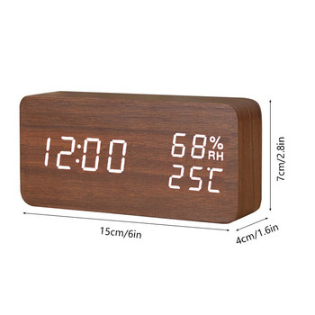 USB/AAA ρολόγια LED Ξύλινο Ξυπνητήρι ρολόι Τραπέζι φωνητικό έλεγχο ψηφιακού ξύλου Despertador Ηλεκτρονικό ντεκόρ επιτραπέζιου επιτραπέζιου 2022