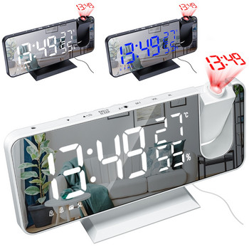 Ψηφιακό ξυπνητήρι LED Τραπέζι ρολόι Ηλεκτρονικά επιτραπέζια ρολόγια USB Wake Up FM Ραδιόφωνο Ώρα Προβολέας Λειτουργία αναβολής 2 Ξυπνητήρι 2#