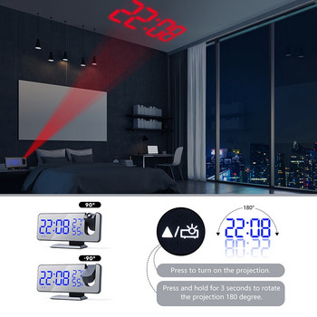 Ψηφιακό ξυπνητήρι LED Επιτραπέζιο ρολόι Ηλεκτρονικά επιτραπέζια ρολόγια USB Wake Up ραδιόφωνο FM Προβολέας ώρας αναβολής Λειτουργία 2 Ξυπνητήρι