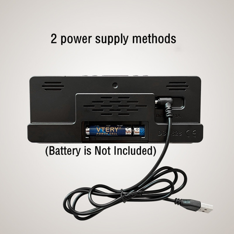 Ceasuri LED Control vocal Ceas cu alarmă digital Temperatură Amânare Mod noapte Ceas de masă Ceas digital cu ecran mare