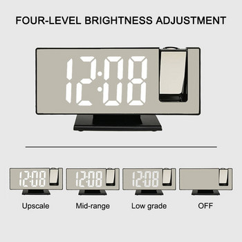 Ψηφιακό ξυπνητήρι LED προβολής για προβολή κρεβατοκάμαρας στην οροφή Ηλεκτρονικός προβολέας ώρας Διπλό δυνατό ρολόι σίγασης δίπλα στο κρεβάτι