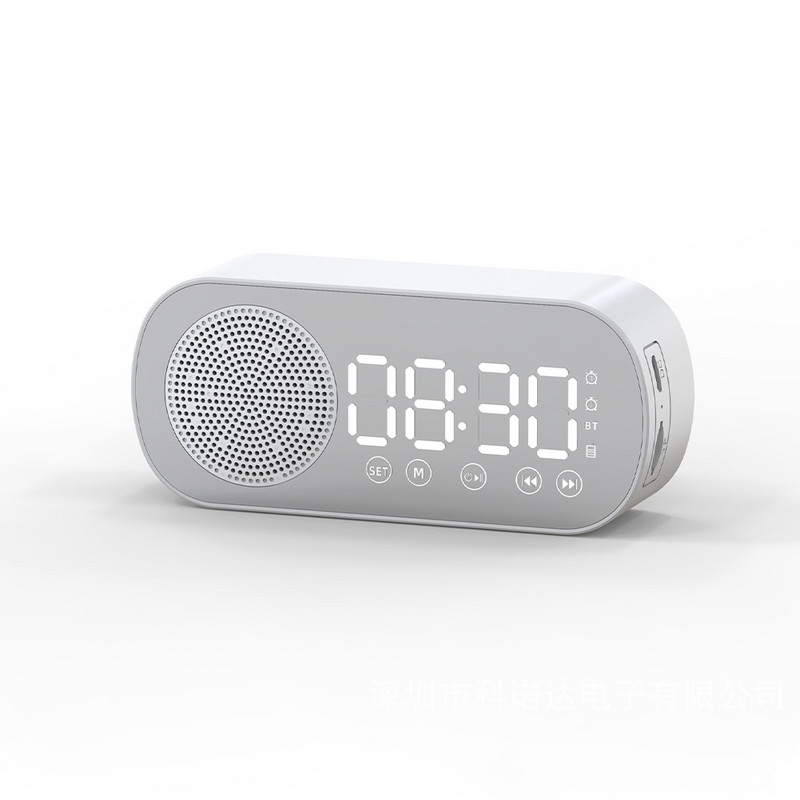 Csendes vezeték nélküli Bluetooth hangszóró LED tükör digitális ébresztőóra rádió FM nagy kijelző akkumulátor hálószoba nappali iroda