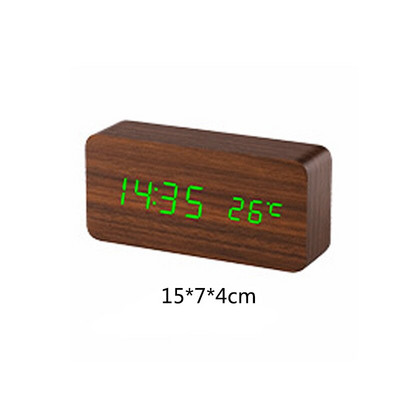 Drveni LED satovi Stolna budilica Drveni sat Stolni stol Glasovna kontrola Digitalni drveni Despertador USB/AAA napajanje staande klok