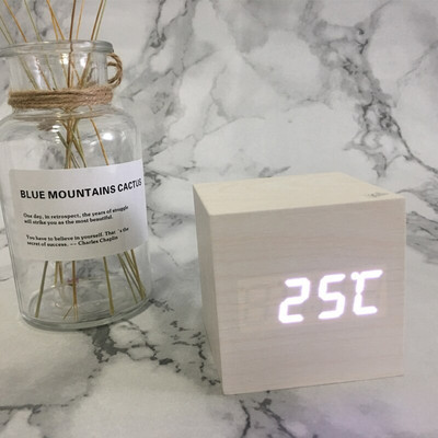 Drveni LED satovi Stolna budilica Drveni sat Stolni stol Glasovna kontrola Digitalni drveni Despertador USB/AAA napajanje staande klok