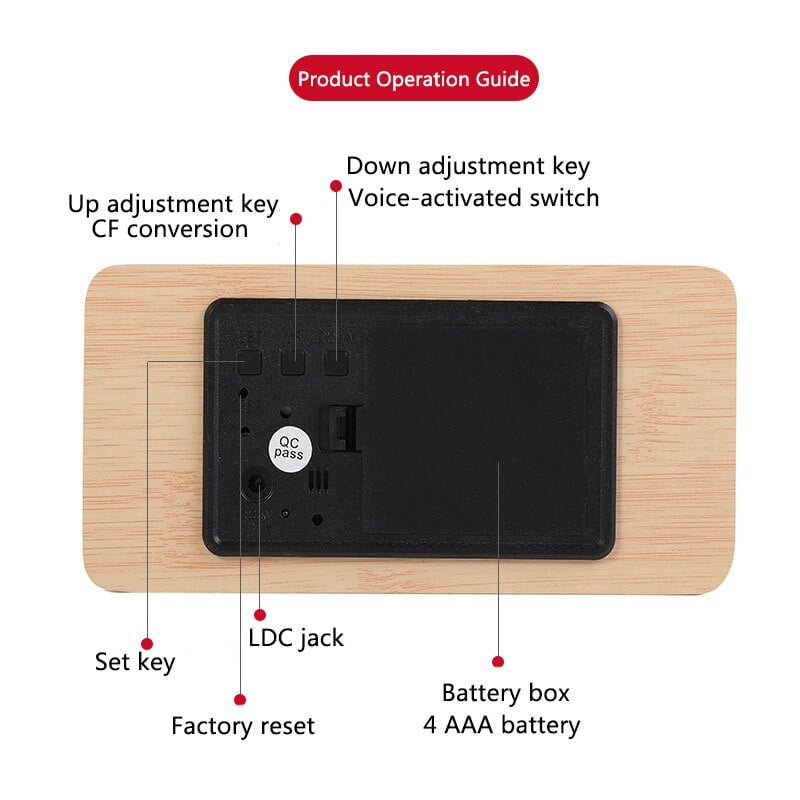 Mediniai LED laikrodžiai Staliniai žadintuvai Mediniai laikrodžiai Stalinis valdymas Balsu Skaitmeninis Wood Despertador USB/AAA Maitinamas staande klok