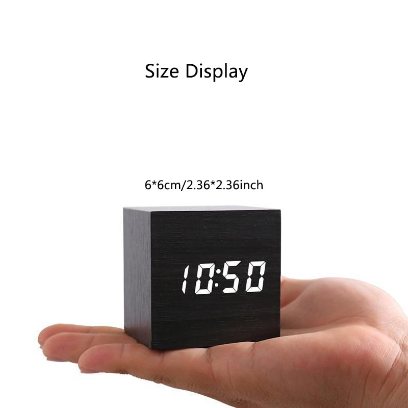 Mediniai LED laikrodžiai Staliniai žadintuvai Mediniai laikrodžiai Stalinis valdymas Balsu Skaitmeninis Wood Despertador USB/AAA Maitinamas staande klok