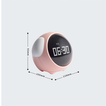 Χαριτωμένο Ξυπνητήρι έκφρασης δίπλα στο κρεβάτι Φωνητικός έλεγχος νυχτερινός φωτισμός USB Φορτιζόμενος παιδικός αναβολή Ξυπνητήρι Παιδικό δώρο Ψηφιακό ρολόι LED