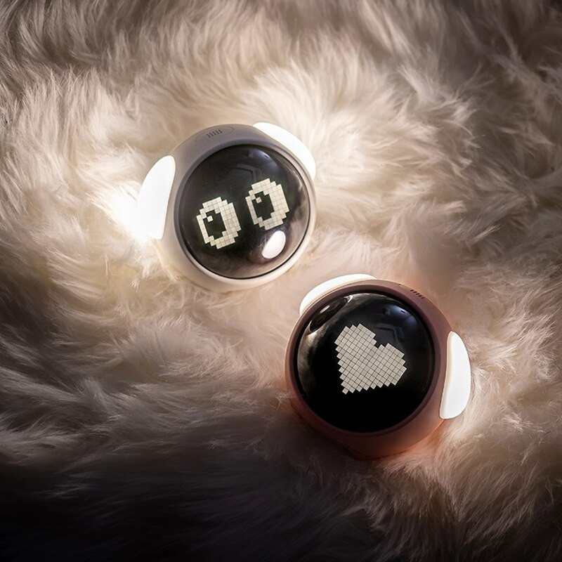 Mielos išraiškos žadintuvas prie lovos valdomas balsu naktinis apšvietimas, USB įkraunamas vaiko snaudimo žadintuvas vaikams dovanų skaitmeninis LED laikrodis