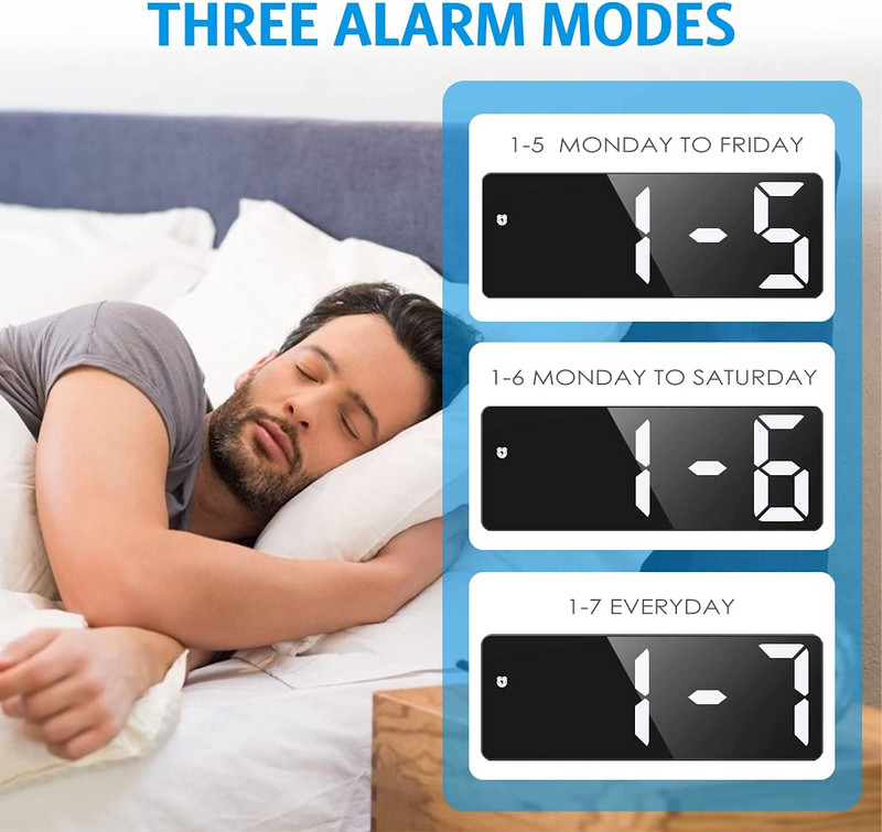 Skaitmeninis žadintuvas LED ekrano žadintuvai vaikams Miegamojo temperatūros snaudimo funkcija Stalinis stalinis laikrodis Namų dekoro LED laikrodis