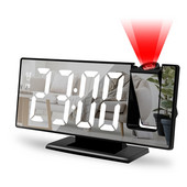 LED digitális ébresztőóra rádióvetítés hőmérséklet és páratartalom tükörórával, többfunkciós éjjeli idő kijelzővel