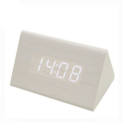 LED drvena budilica Glasovna kontrola Digitalni stolni sat Prikaz temperature Wood Despertador Elektronski USB/AAA Desktop Decor