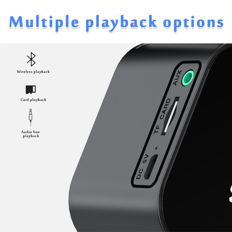 Daugiafunkcis žadintuvo veidrodis LED žadintuvas Daugiafunkcis belaidis Bluetooth muzikos grotuvas Elektroninis skaitmeninis žadintuvas